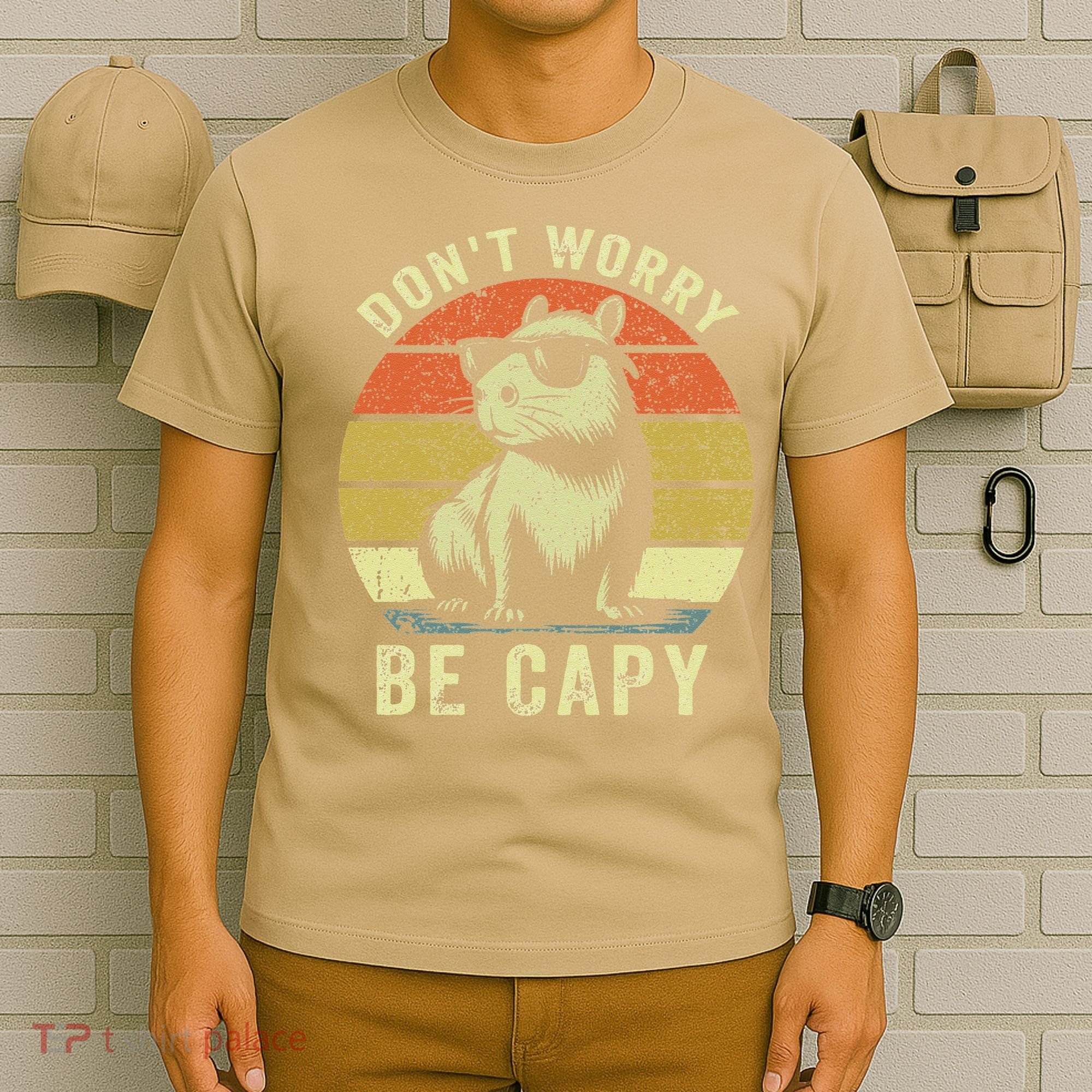 Retro Vintage Funny Capybara Dont Be Worry Be Capy T-Shirt