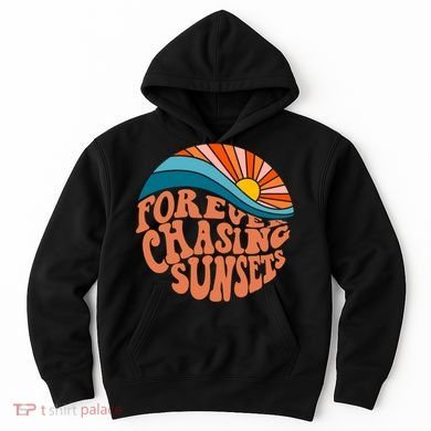Retro Vintage Forever Chasing Sunsets Aesthetic Hoodie