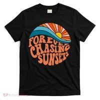 Retro Vintage Forever Chasing Sunsets Aesthetic T-Shirt thumb 0