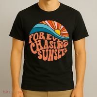 Retro Vintage Forever Chasing Sunsets Aesthetic T-Shirt thumb 3