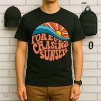 Retro Vintage Forever Chasing Sunsets Aesthetic T-Shirt thumb 6