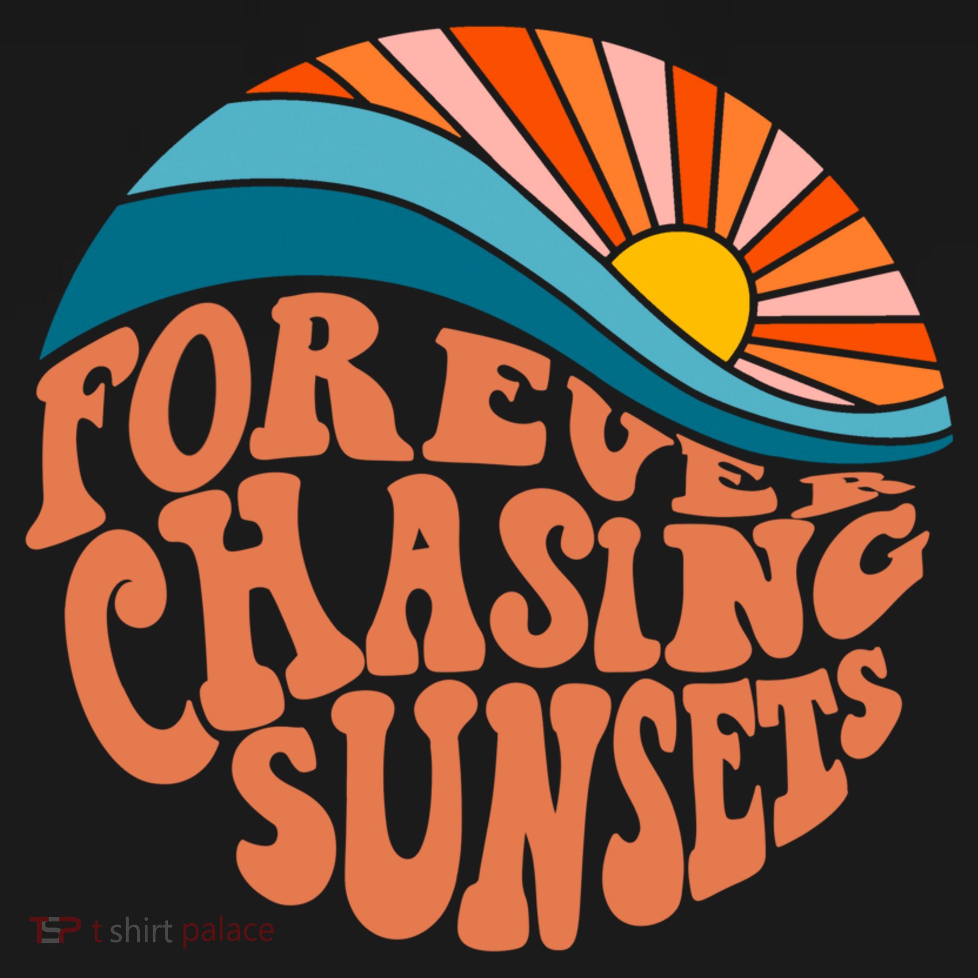 Retro Vintage Forever Chasing Sunsets Aesthetic T-Shirt