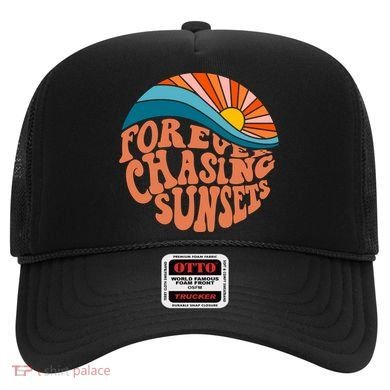 Retro Vintage Forever Chasing Sunsets Aesthetic Hat
