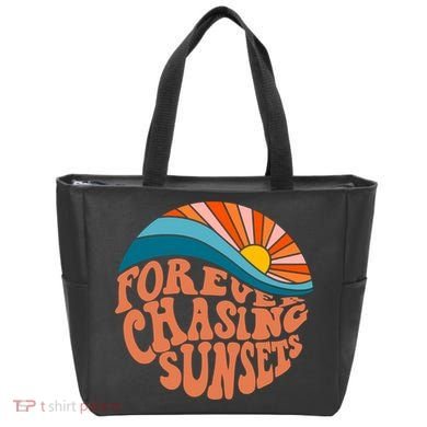 Retro Vintage Forever Chasing Sunsets Aesthetic Tote Bag