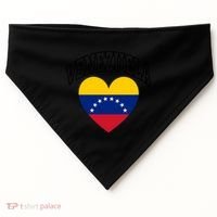 Retro Venezuela Flag Athletic Sport Heart Meaningful Gift USA-Made Doggie Bandana thumb 0