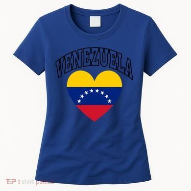 Retro Venezuela Flag Athletic Sport Heart Meaningful Gift Women's T-Shirt