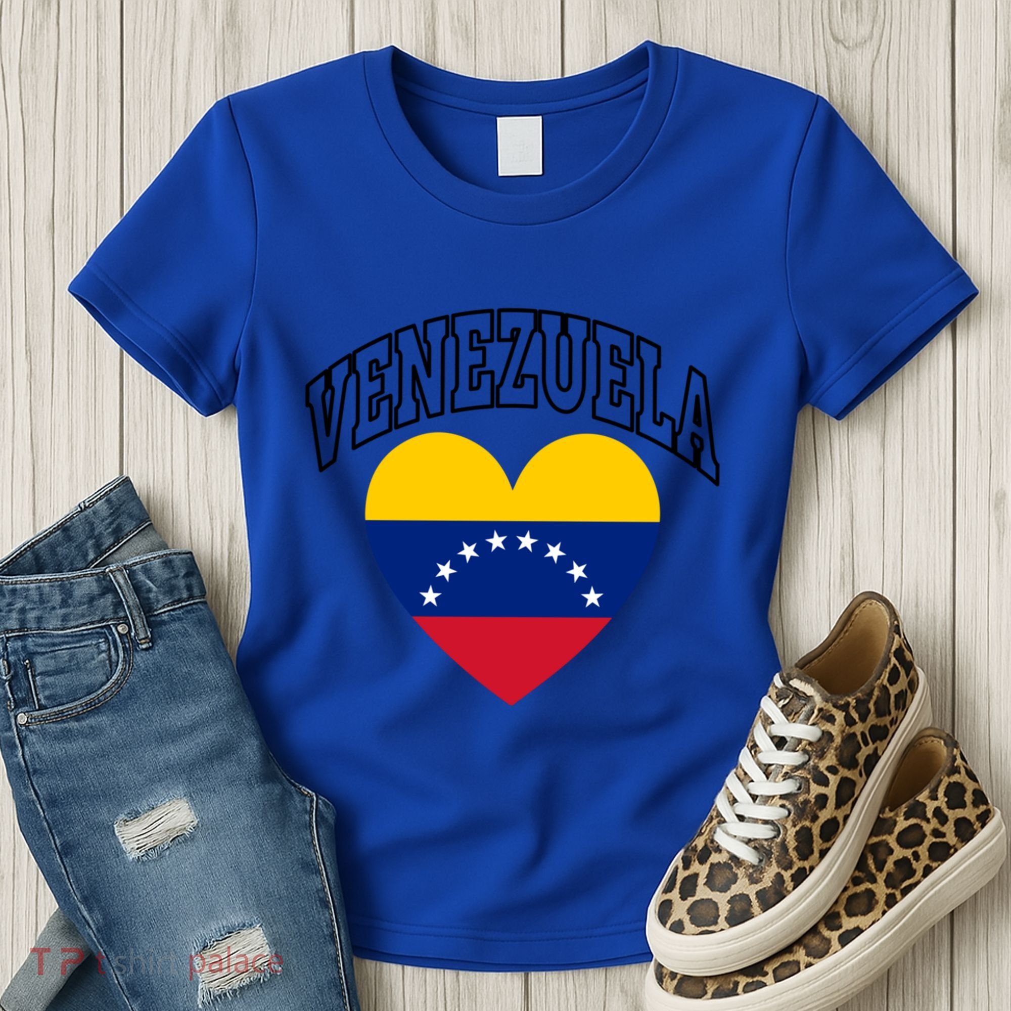Retro Venezuela Flag Athletic Sport Heart Meaningful Gift Women's T-Shirt