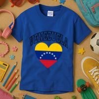 Retro Venezuela Flag Athletic Sport Heart Meaningful Gift Kids T-Shirt thumb 3