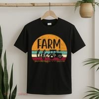 Retro Vintage Farm Life Farming Tractor Family Farmer T-Shirt thumb 2