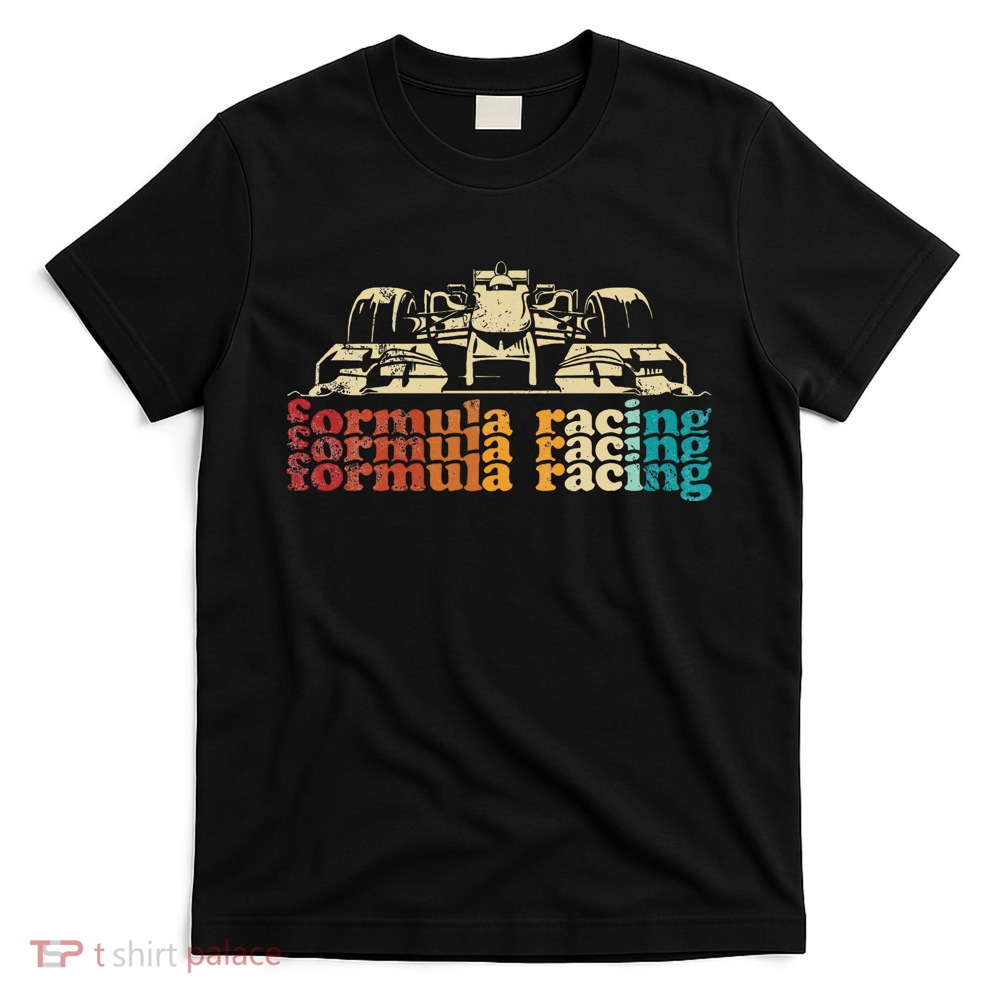 Retro Vintage Formula Racing Silhouette Race Car Lovers Fan T-Shirt