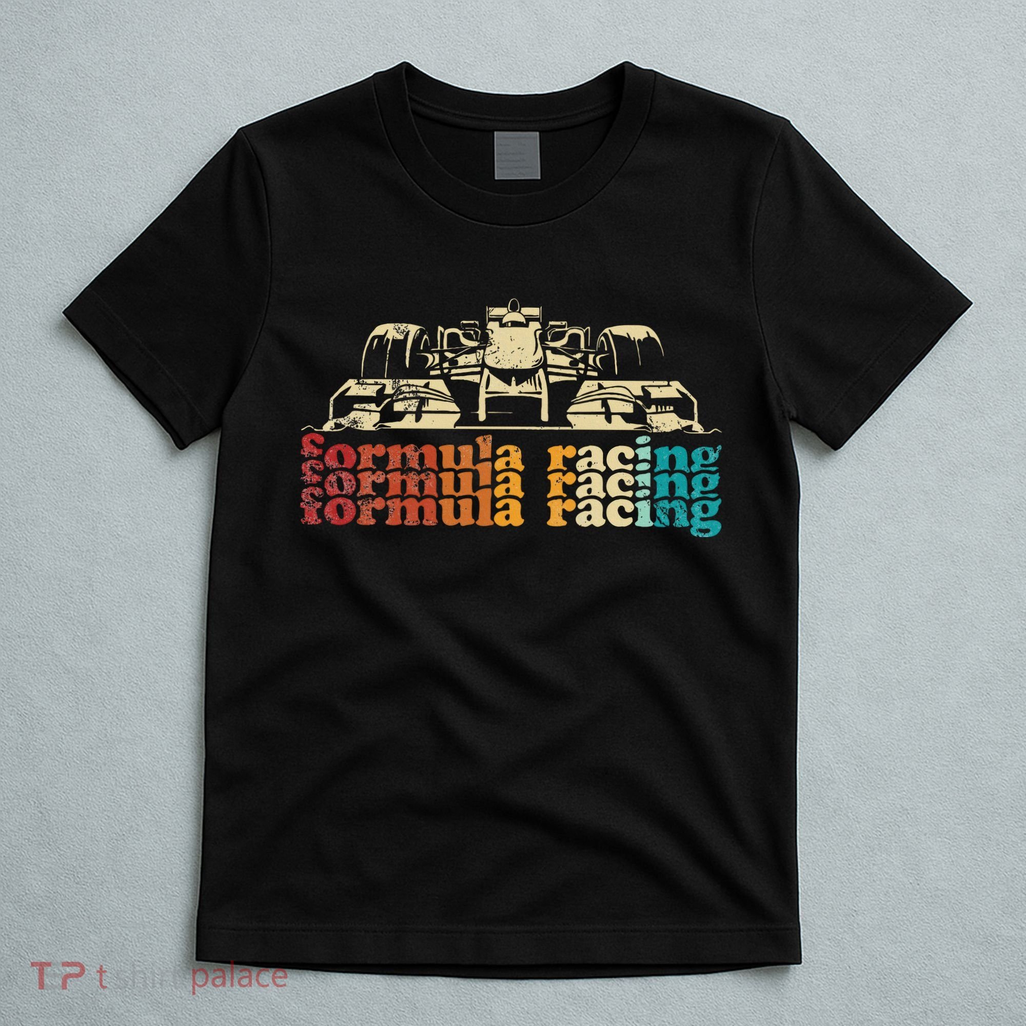 Retro Vintage Formula Racing Silhouette Race Car Lovers Fan T-Shirt