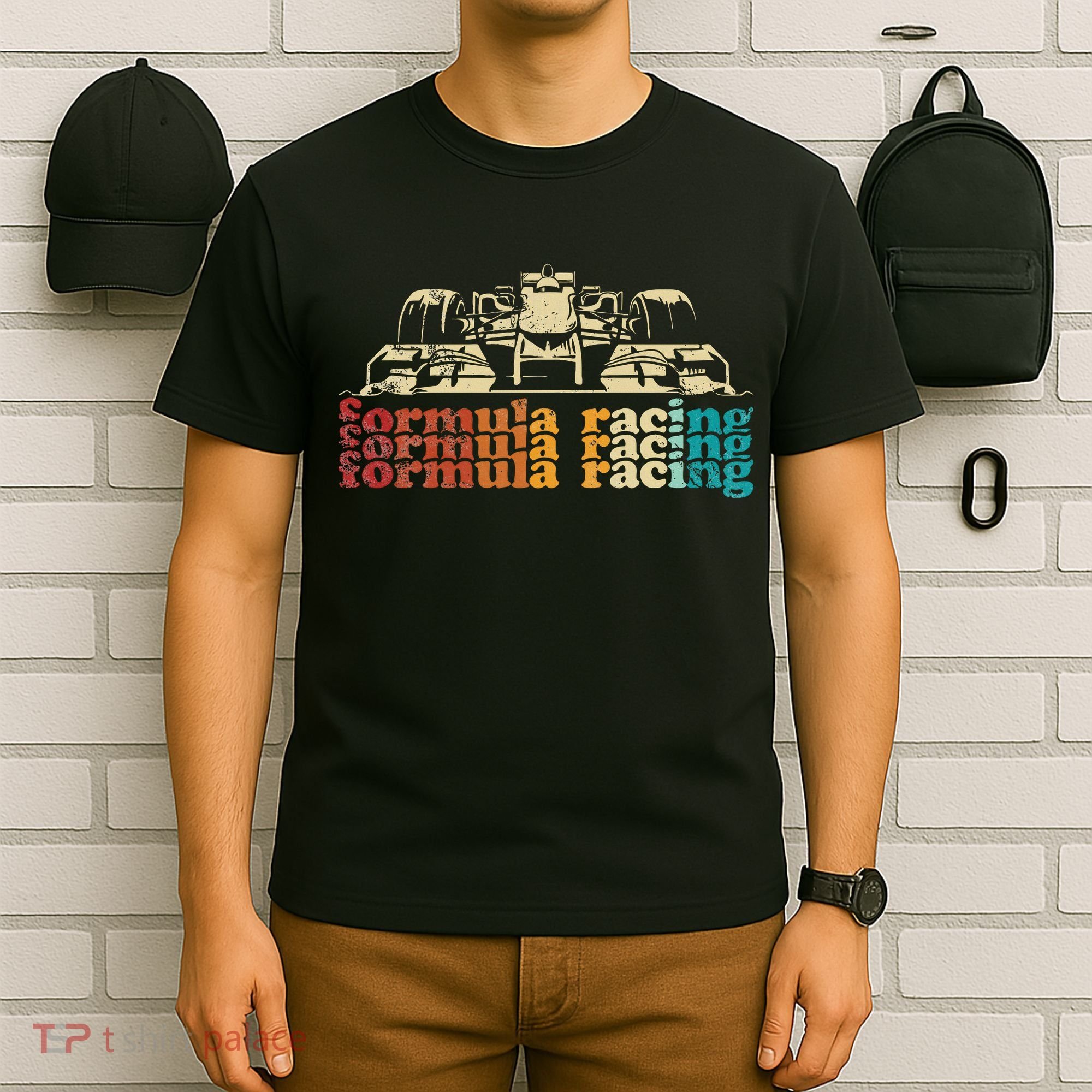 Retro Vintage Formula Racing Silhouette Race Car Lovers Fan T-Shirt