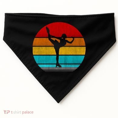 Retro Vintage Figure Skating USA-Made Doggie Bandana