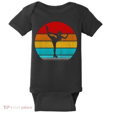 Retro Vintage Figure Skating Baby Bodysuit