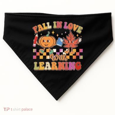 Retro Vintage Fall In Love With Learning USA-Made Doggie Bandana