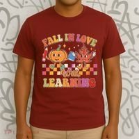 Retro Vintage Fall In Love With Learning T-Shirt thumb 3