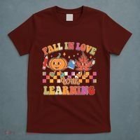 Retro Vintage Fall In Love With Learning T-Shirt thumb 5