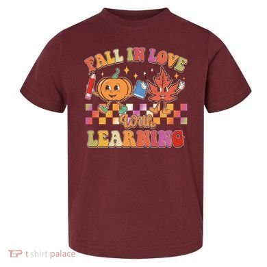 Retro Vintage Fall In Love With Learning Toddler T-Shirt