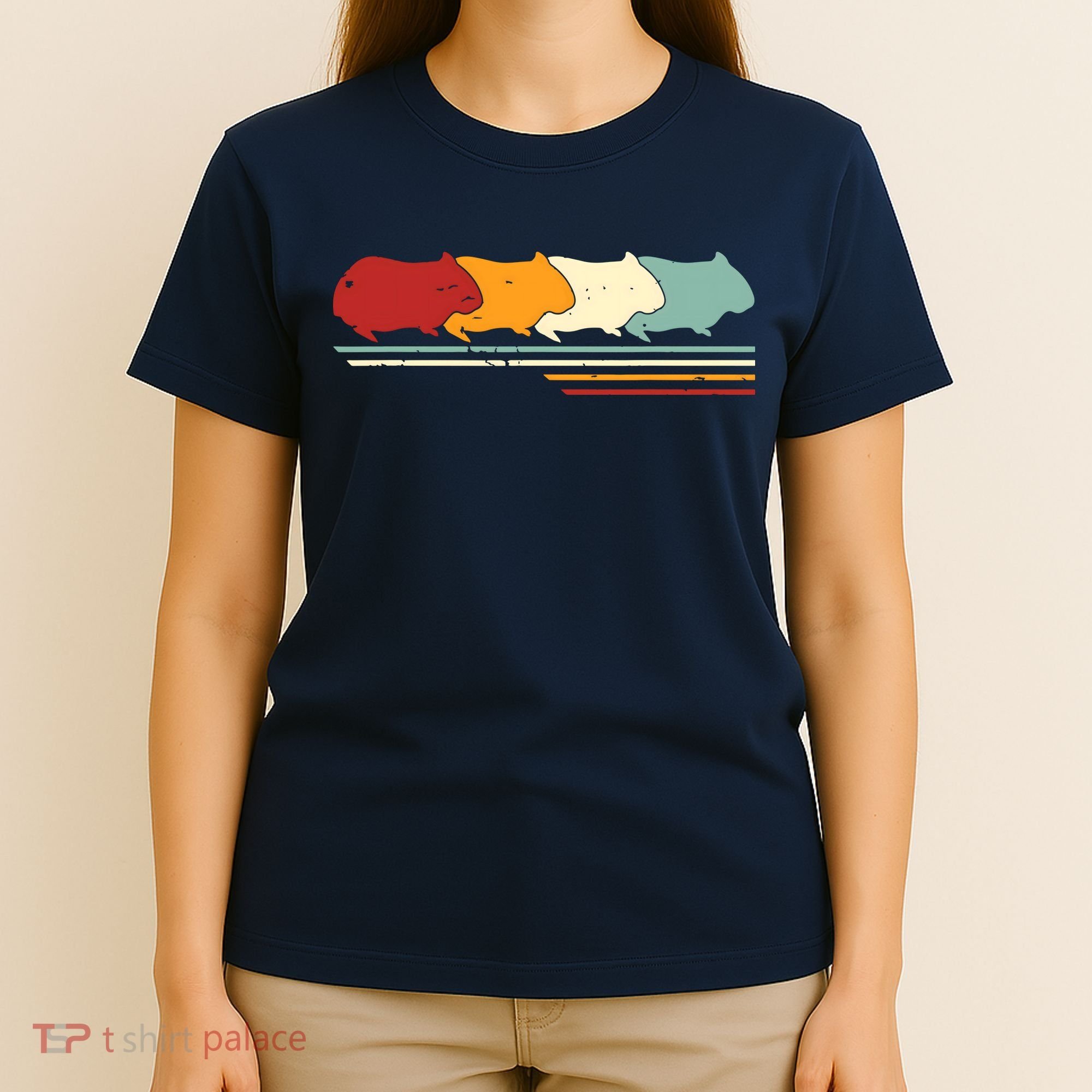 Retro Vintage Guinea Pig Animal Lover Gift T-Shirt