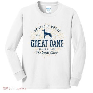 Retro Vintage Great Dane Kids Long Sleeve Shirt