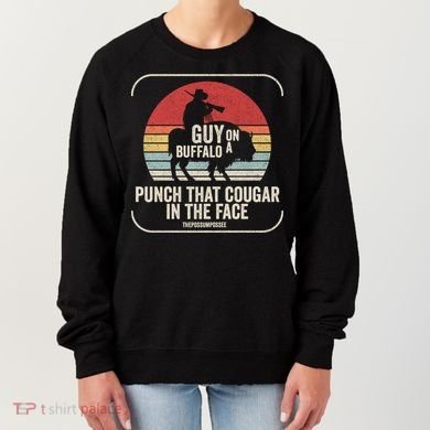 Retro Vintage Guy On A Buffalo Possum Possee Cool Gift Women's Sweatshirt