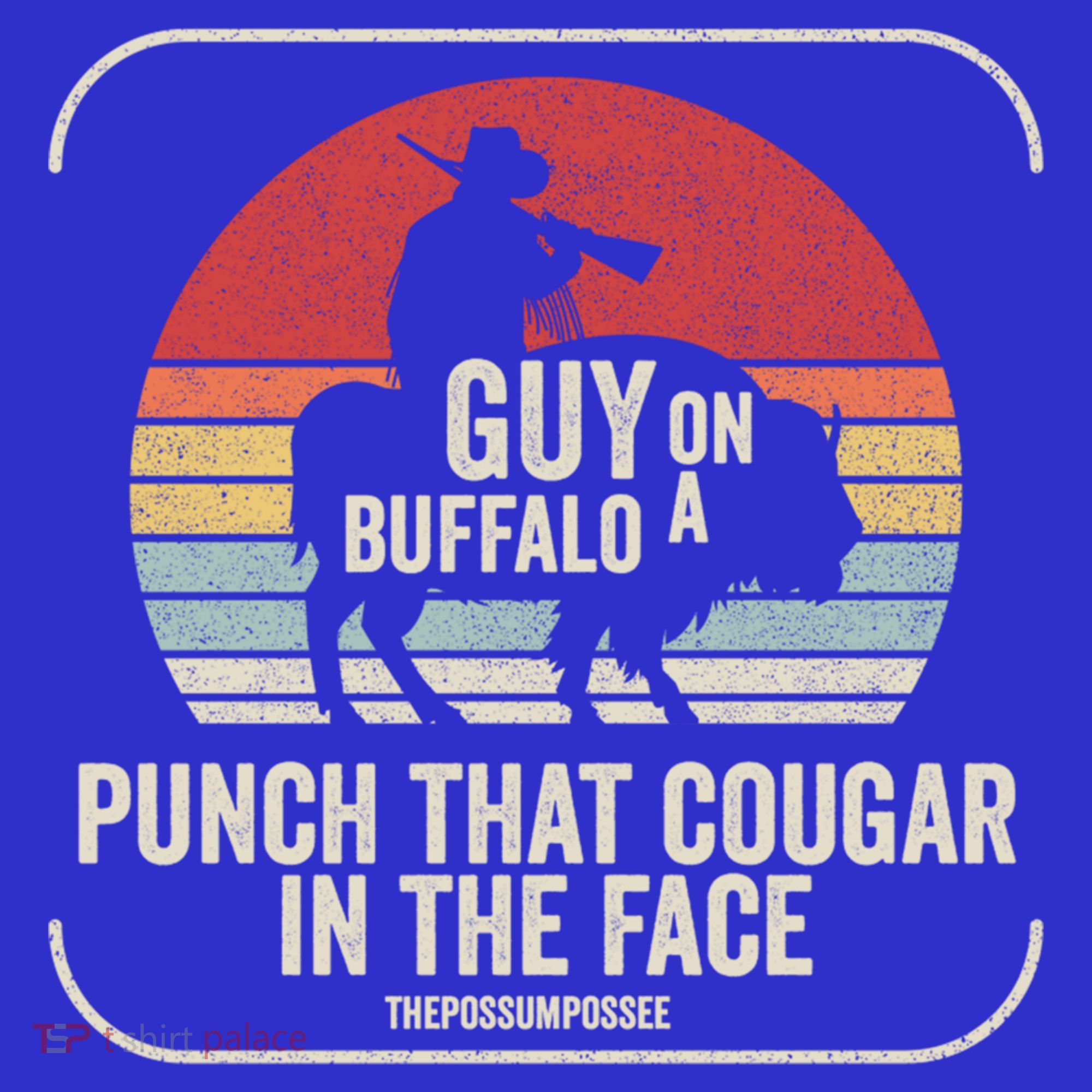 Retro Vintage Guy On A Buffalo Possum Possee Cool Gift T-Shirt