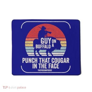 Retro Vintage Guy On A Buffalo Possum Possee Cool Gift Mousepad