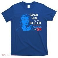 Retro Vintage Grab Him The Ballot Kamala Harris 2024 T-Shirt thumb 0
