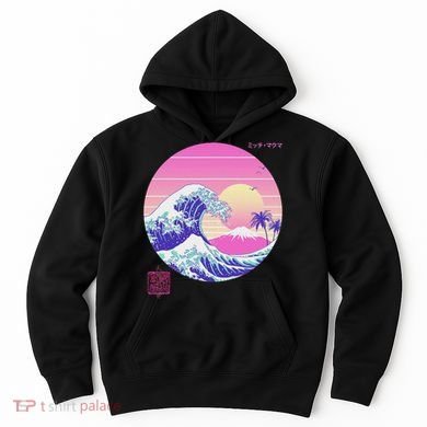 Retro Vaporwave Great Wave Japanese Aesthetic Design Hoodie