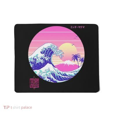 Retro Vaporwave Great Wave Japanese Aesthetic Design Mousepad
