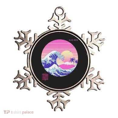 Retro Vaporwave Great Wave Japanese Aesthetic Design Ornament