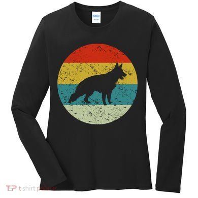 Retro Vintage German Shepherd Women's Long Sleeve Shirt