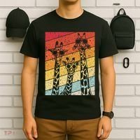 Retro Vintage Giraffe Sunglasses Gifts Funny Animal Lover T-Shirt thumb 6
