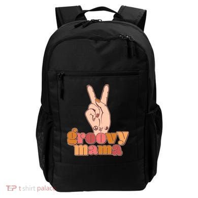 Retro Vintage Groovy Mama Peace Sign Backpack