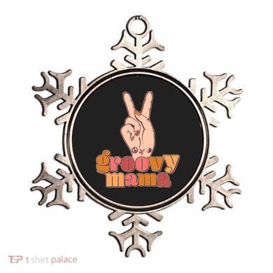 Retro Vintage Groovy Mama Peace Sign Ornament