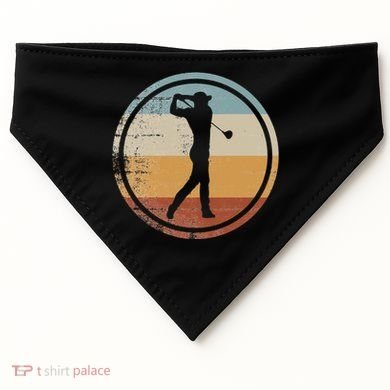 Retro Vintage Golfer Design Golf coach USA-Made Doggie Bandana