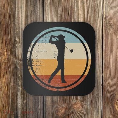 Retro Vintage Golfer Design Golf coach Coaster