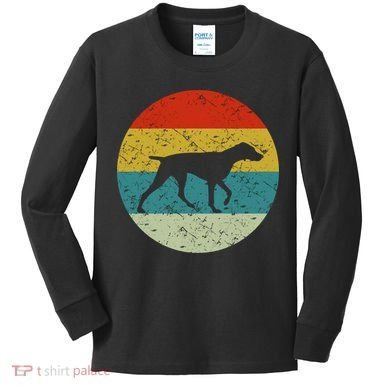 Retro Vintage German Shorthaired Pointer Kids Long Sleeve Shirt