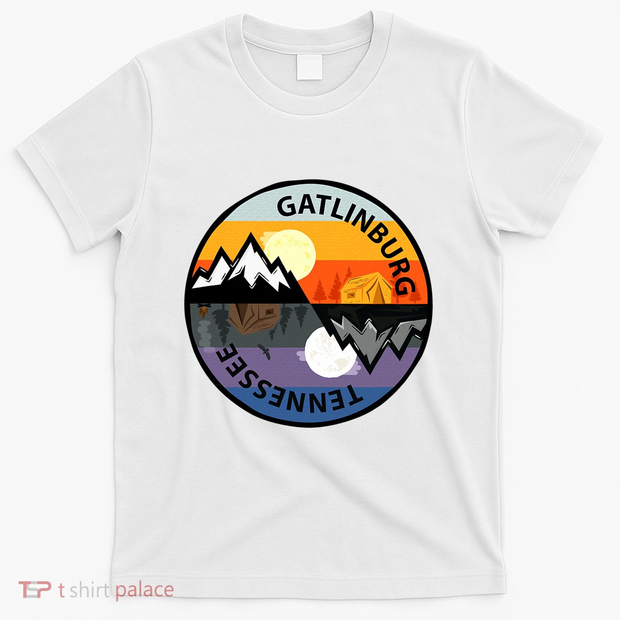 Retro Vintage Gatlinburg Tennessee Souvenir Camping T-Shirt