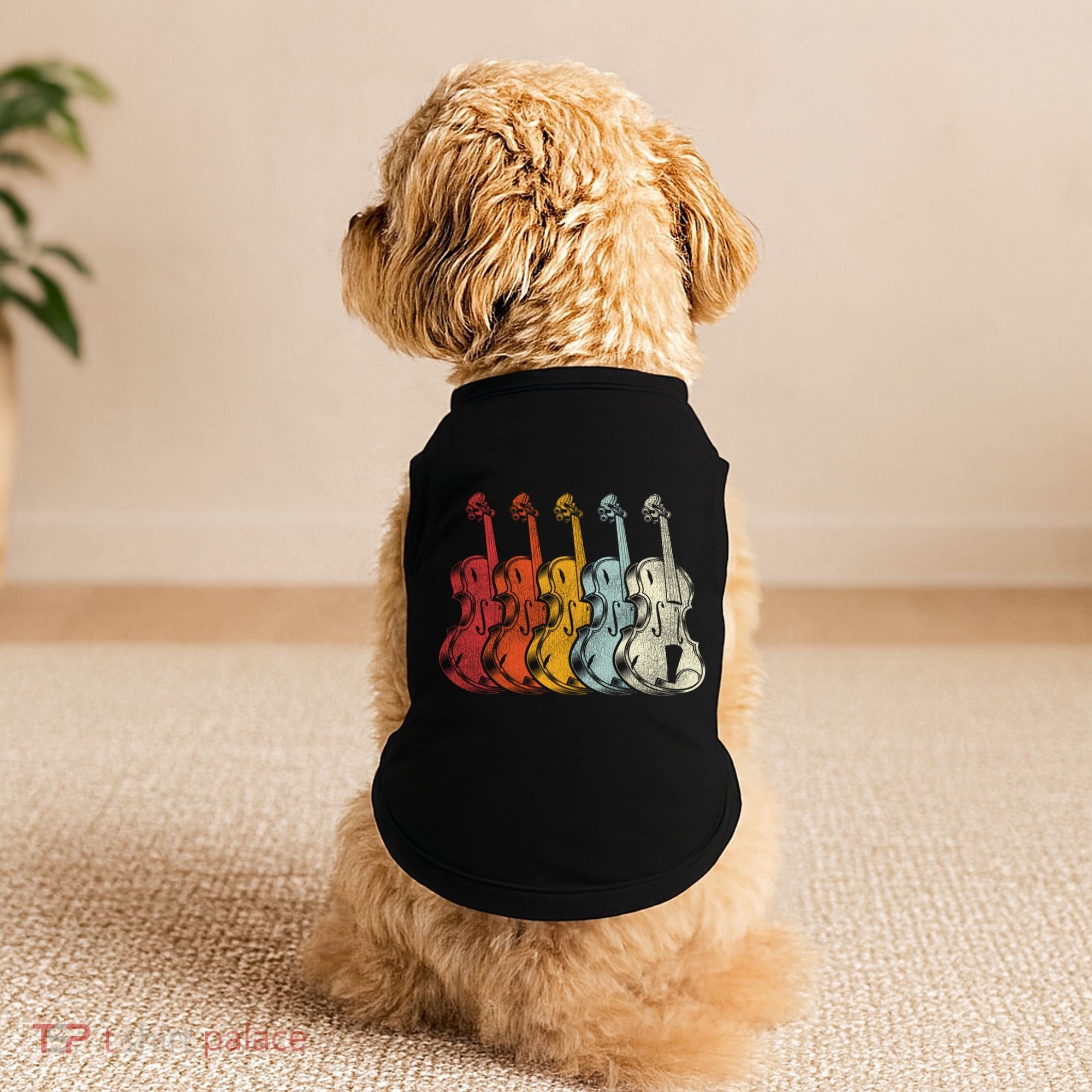 Retro Violin Gift Doggie Tank
