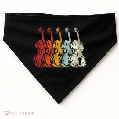 Retro Violin Gift USA-Made Doggie Bandana