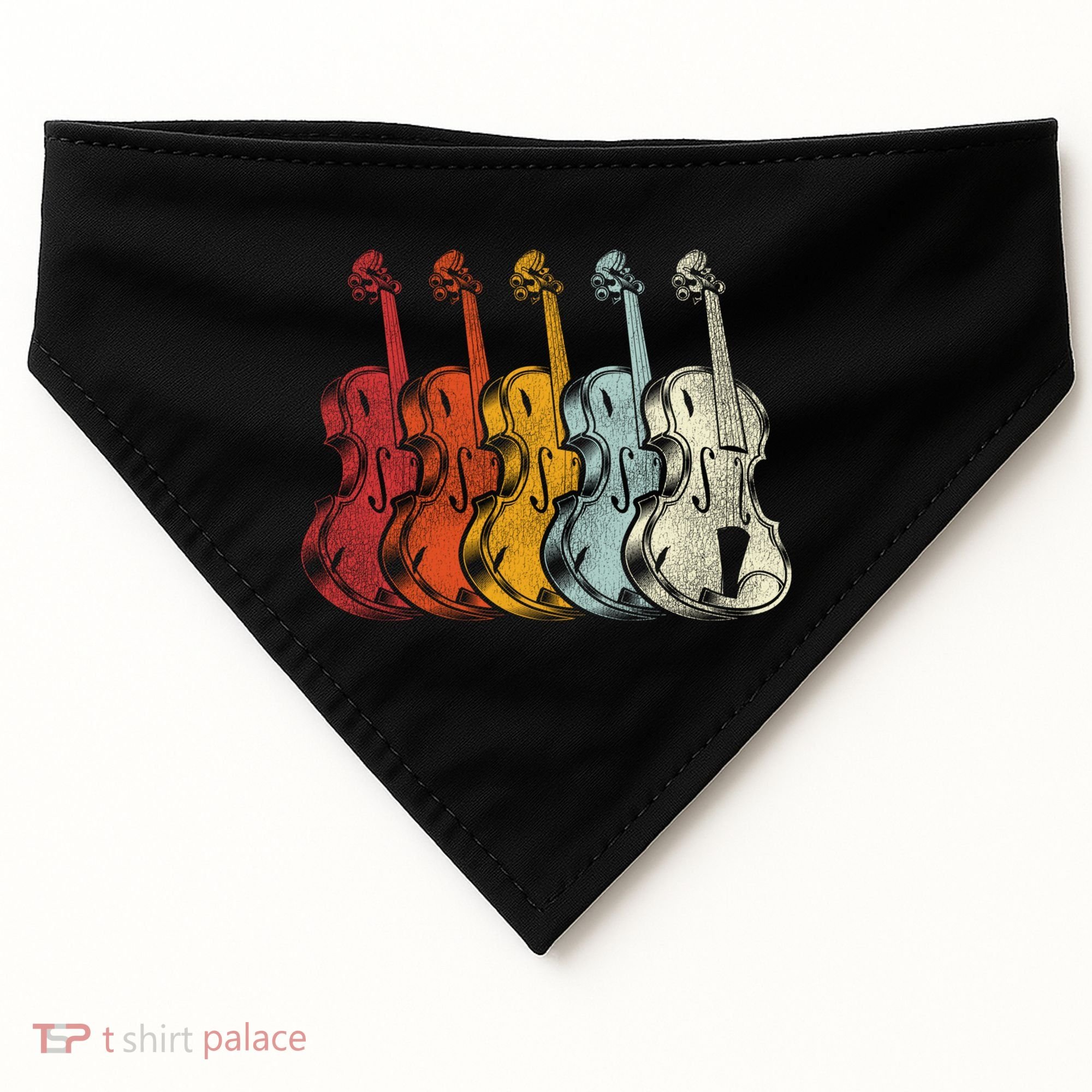 Retro Violin Gift USA-Made Doggie Bandana