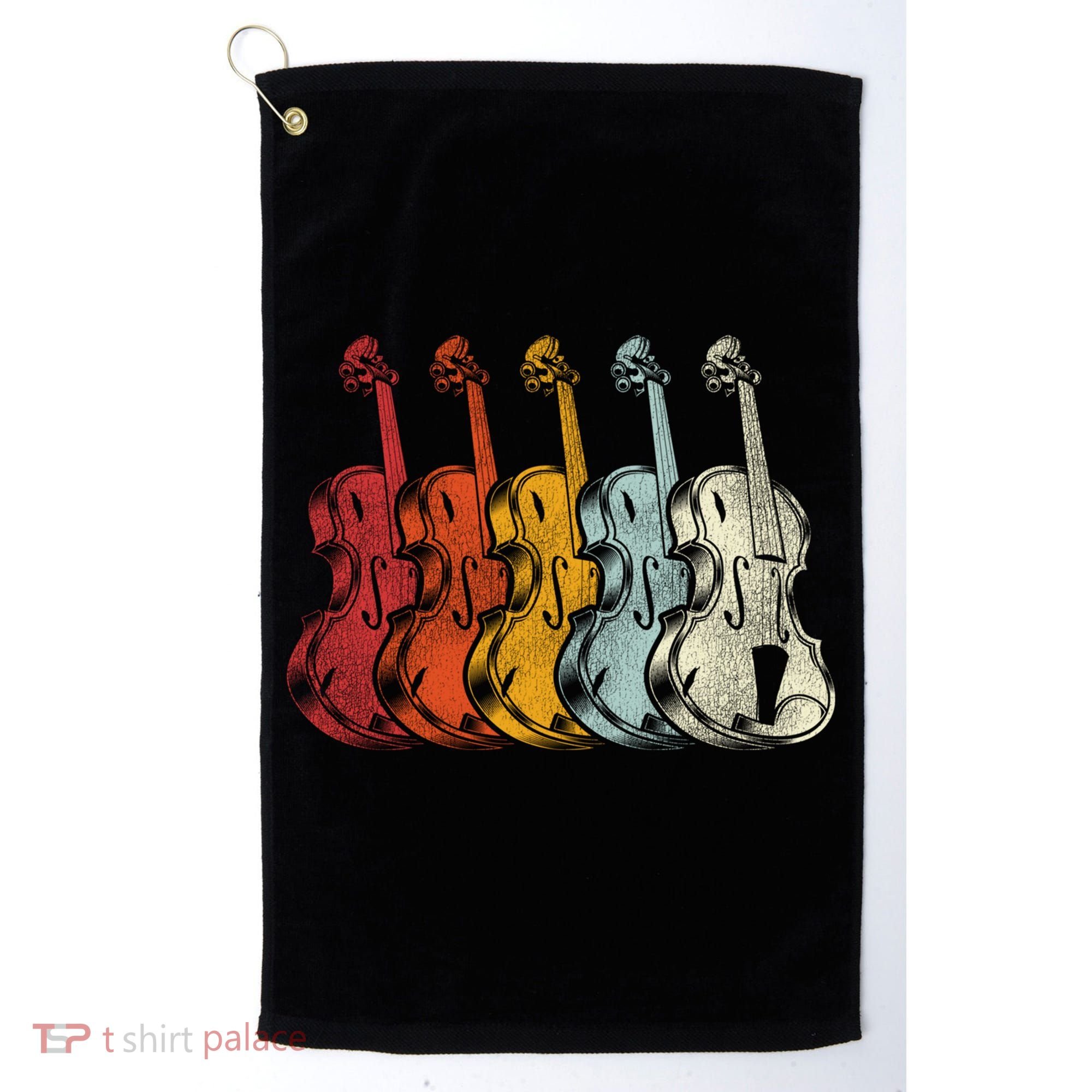 Retro Violin Gift Golf Towel