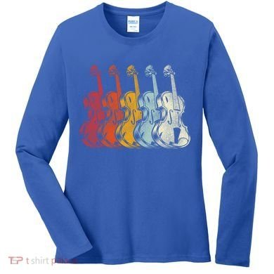 Retro Violin Gift Women's Long Sleeve Shirt