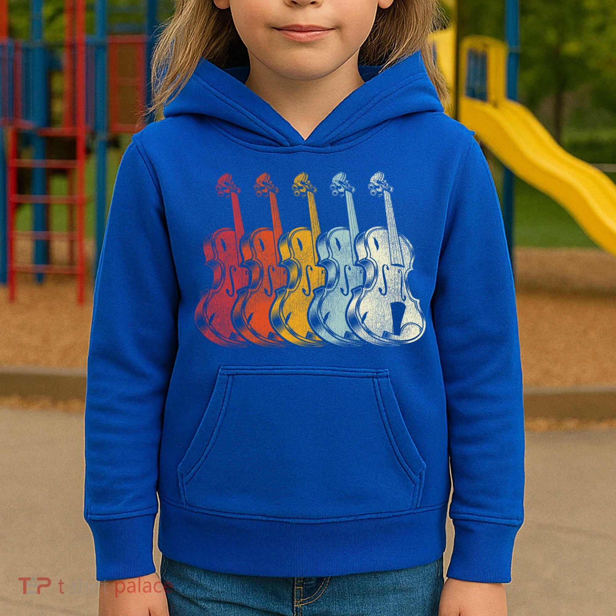 Retro Violin Gift Kids Hoodie