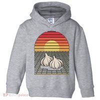 Retro Vaporwave Garlic For Garlicologists Chef Toddler Hoodie thumb 0