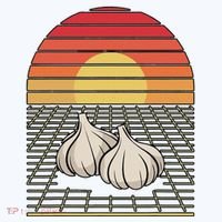 Retro Vaporwave Garlic For Garlicologists Chef Hoodie thumb 2