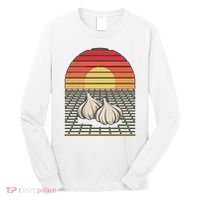 Retro Vaporwave Garlic For Garlicologists Chef Long Sleeve Shirt thumb 0