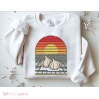 Retro Vaporwave Garlic For Garlicologists Chef Sweatshirt thumb 2