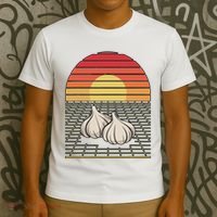Retro Vaporwave Garlic For Garlicologists Chef T-Shirt thumb 3